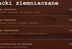 Piecuszki - menu na telefon: placki ziemniaczane
