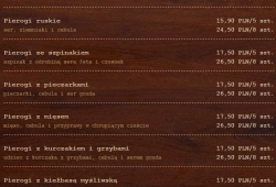 Piecuszki - menu na telefon: pierogi z pieca